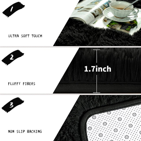 Round Fluffy Plush Carpet for Home Living Room Decor Thick Area Rugs Velvet Floor Mats